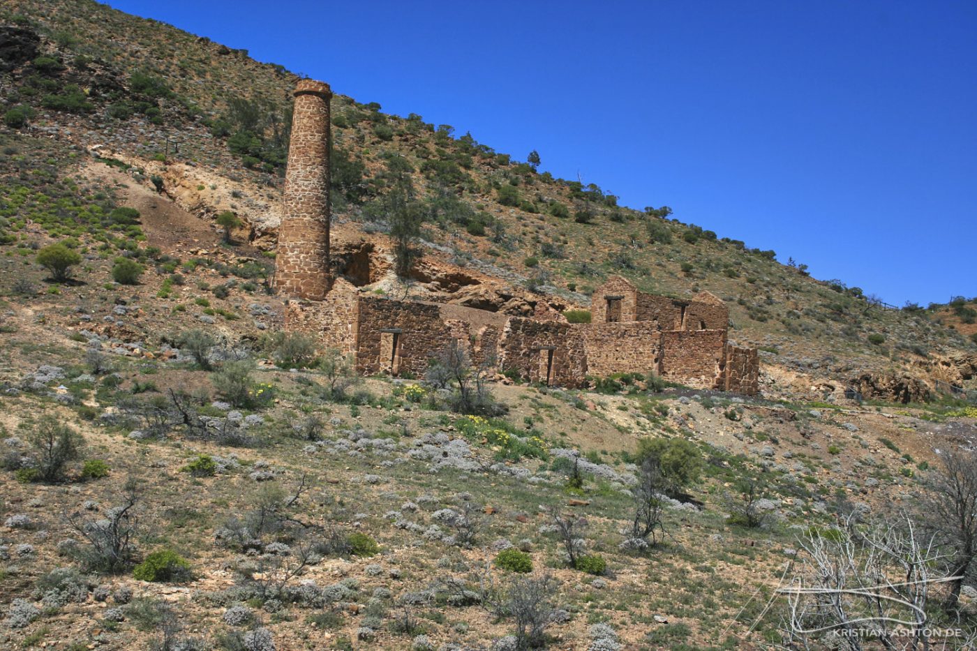 Die alte Nuccaleena Kupfermine und Siedlung